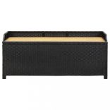 fekete polyrattan kerti tárolópad 120 cm