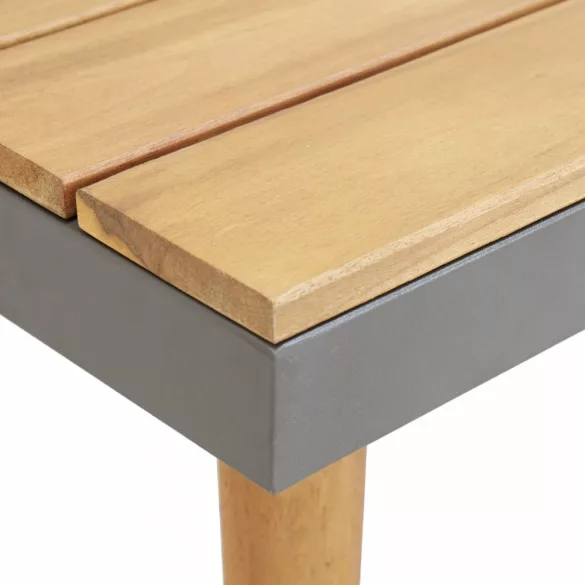 7 személyes barna tömör akácfa kerti bútorgarnitúra párnákkal