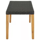 fekete polyrattan kerti pad 80 cm
