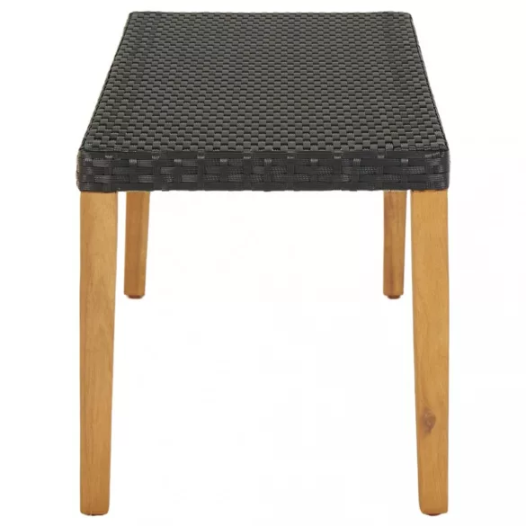 fekete polyrattan kerti pad 80 cm