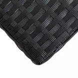 fekete polyrattan és tömör akácfa kerti pad 120 cm