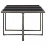 11 részes szürke polyrattan kültéri étkezőszett párnákkal
