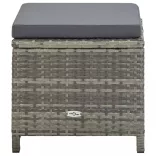 11 részes szürke polyrattan kültéri étkezőszett párnákkal