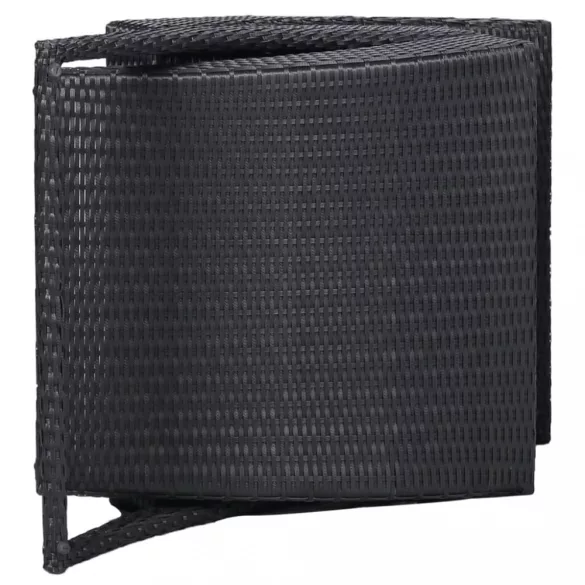 fekete polyrattan napozóágy párnával
