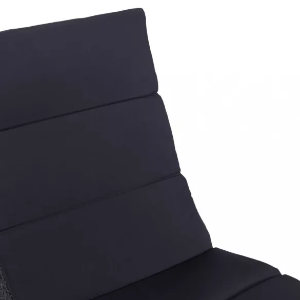 fekete polyrattan napozóágy párnával