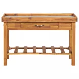 tömör akácfa kerti munkapad cink asztallappal