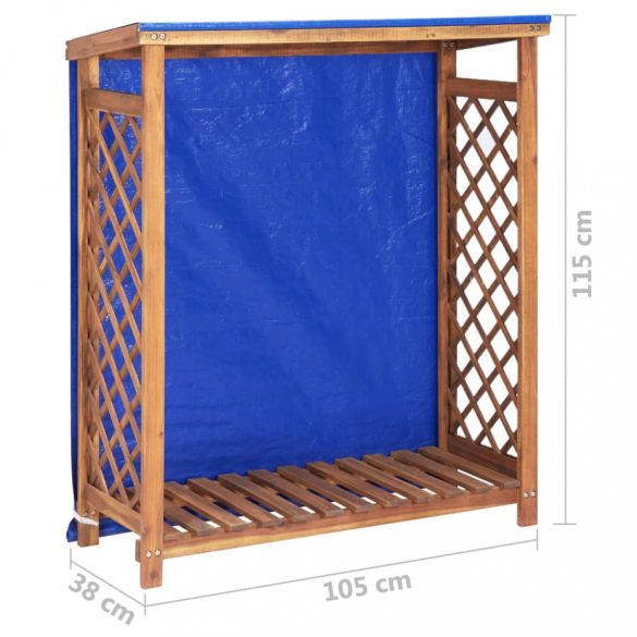 tömör akácfa tűzifatároló 105 x 38 x 115 cm