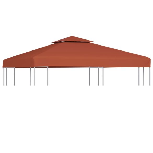 terrakotta kétszintes pavilon tetőponyva 310 g/m² 3 x 3 m