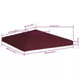 bordó pavilon tetőponyva 310 g/m² 3 x 3 m