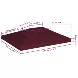 bordó pavilon tetőponyva 310 g/m² 3 x 4 m