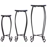 3 db kék és fehér kerámia mozaik asztal