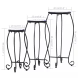 3 db kék és fehér kerámia mozaik asztal