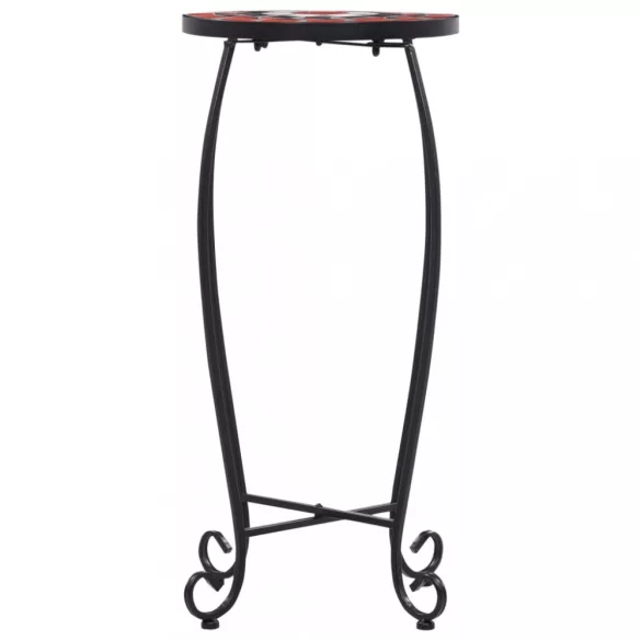 3 db terrakotta és fehér kerámia mozaik asztal