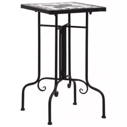 fekete és fehér kerámia mozaik kisasztal