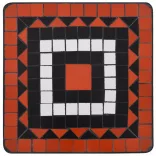 terrakotta és fehér kerámia mozaik kisasztal