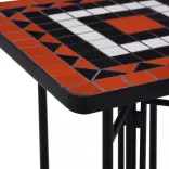 terrakotta és fehér kerámia mozaik kisasztal