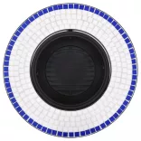 kék és fehér kerámia mozaik tűztál 68 cm