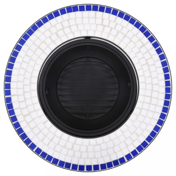 kék és fehér kerámia mozaik tűztál 68 cm