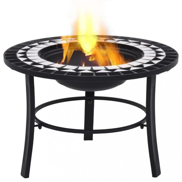 fekete és fehér kerámia mozaik tűztál 68 cm