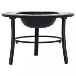 fekete és fehér kerámia mozaik tűztál 68 cm