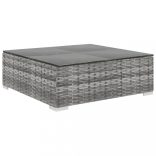 9 részes szürke polyrattan kertibútor-garnitúra párnákkal