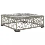 8-részes szürke polyrattan kerti bútorszett párnákkal