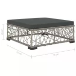 8-részes szürke polyrattan kerti bútorszett párnákkal