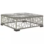 10-részes szürke polyrattan kerti bútorszett párnákkal