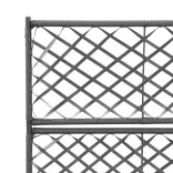 fekete rácsos polyrattan magaságyás 2 kaspóval 58 x 30 x 107 cm
