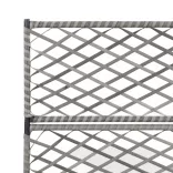 szürke rácsos polyrattan magaságyás 3 kaspóval 83 x 30 x 130 cm