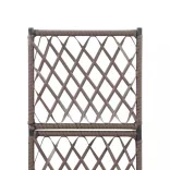 barna rácsos polyrattan magaságyás 1 kaspóval 30 x 30 x 107 cm