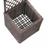 barna rácsos polyrattan magaságyás 1 kaspóval 30 x 30 x 107 cm