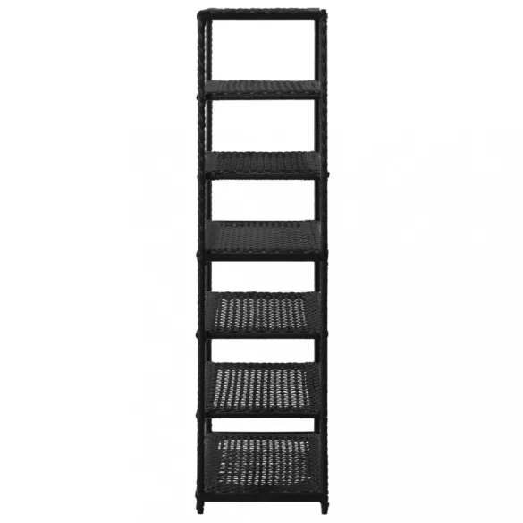 fekete polyrattan cipőpolc 50 x 30 x 120 cm