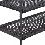 fekete polyrattan cipőpolc 50 x 30 x 120 cm