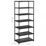 fekete polyrattan cipőpolc 50 x 30 x 120 cm