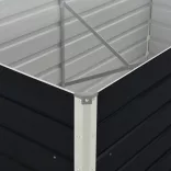 antracitszürke horganyzott acél kerti magaságyás 160x80x45 cm