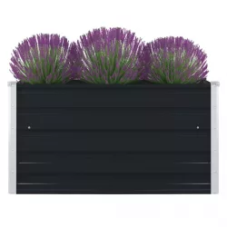   antracitszürke horganyzott acél kerti magaságyás 100x100x45 cm