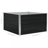 antracitszürke horganyzott acél kerti magaságyás 100x100x45 cm