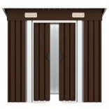 barna acél kerti fészer 194 x 121 x 181 cm