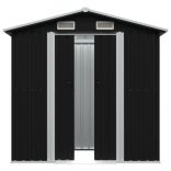 antracitszürke acél kerti fészer 204 x 132 x 186 cm