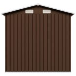 barna acél kerti fészer 204 x 132 x 186 cm