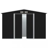 antracitszürke acél kerti fészer 257 x 205 x 178 cm