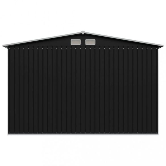 antracitszürke acél kerti fészer 257 x 205 x 178 cm