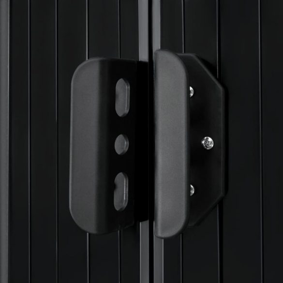 antracitszürke acél kerti fészer 257 x 205 x 178 cm