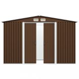 barna acél kerti fészer 257 x 205 x 178 cm