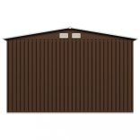 barna acél kerti fészer 257 x 205 x 178 cm