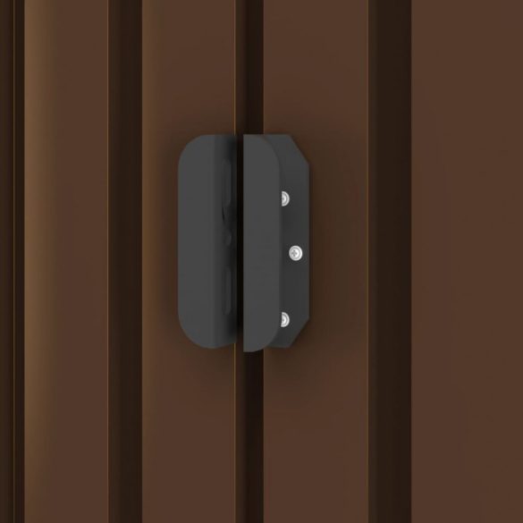 barna acél kerti fészer 257 x 205 x 178 cm