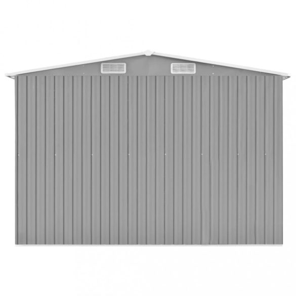 szürke horganyzott acél kerti fészer 257 x 779 x 181 cm