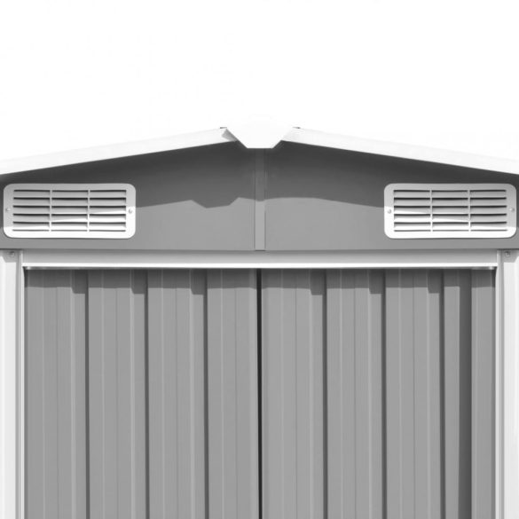 szürke horganyzott acél kerti fészer 257 x 779 x 181 cm