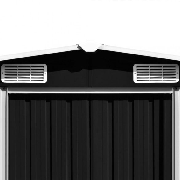 antracitszürke horganyzott acél kerti fészer 257 x 779 x 181 cm